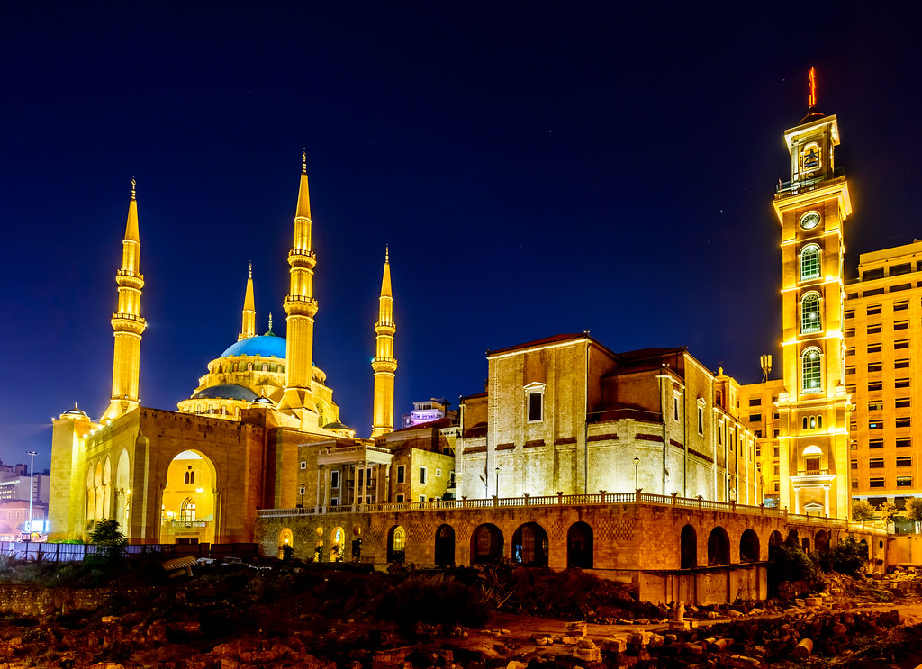 mosque and church beirut downtown
