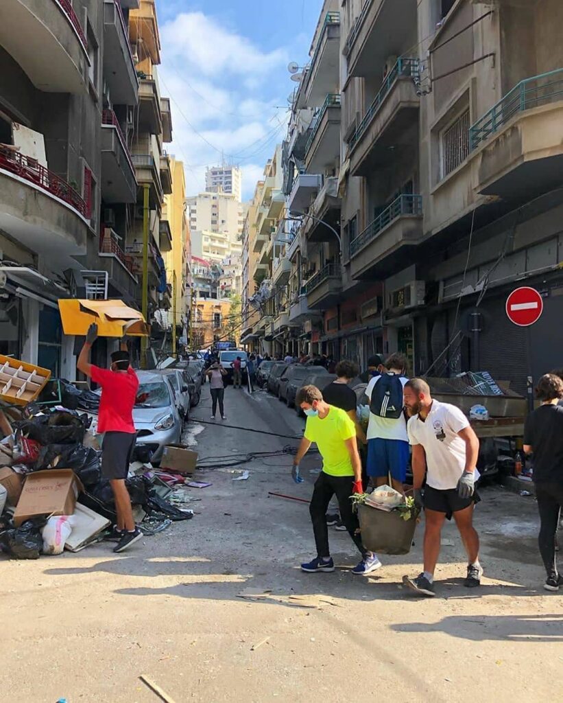 lebanese youth helping in the aftermath of beirut explosion