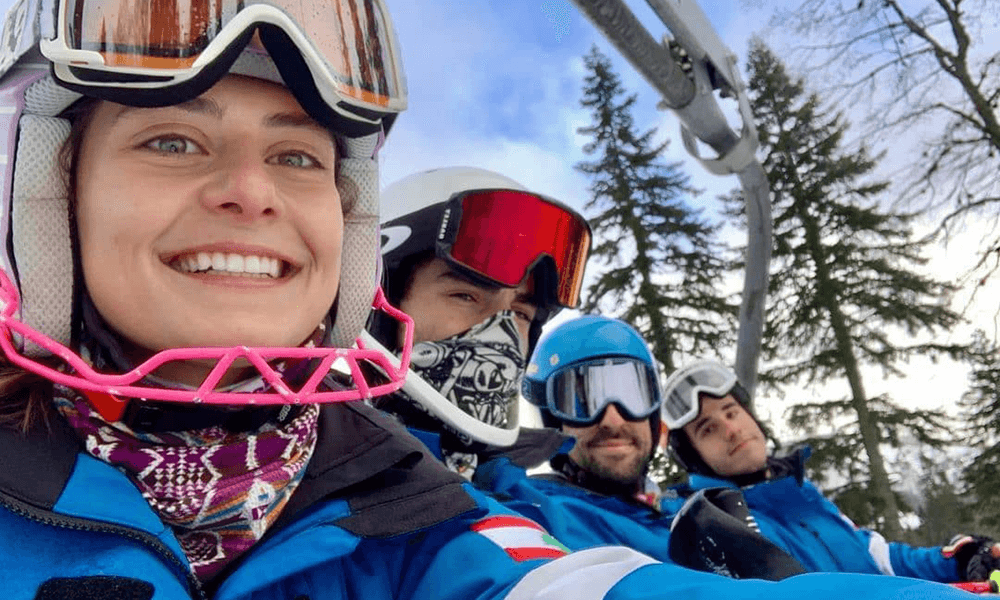 women skiing lebanon