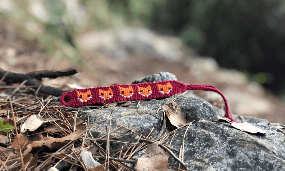 Cosmic Knot, Cute, Unique & Customizable Handmade Crochet Gifts in Lebanon Knitted Red Fox Bracelet - vibelb