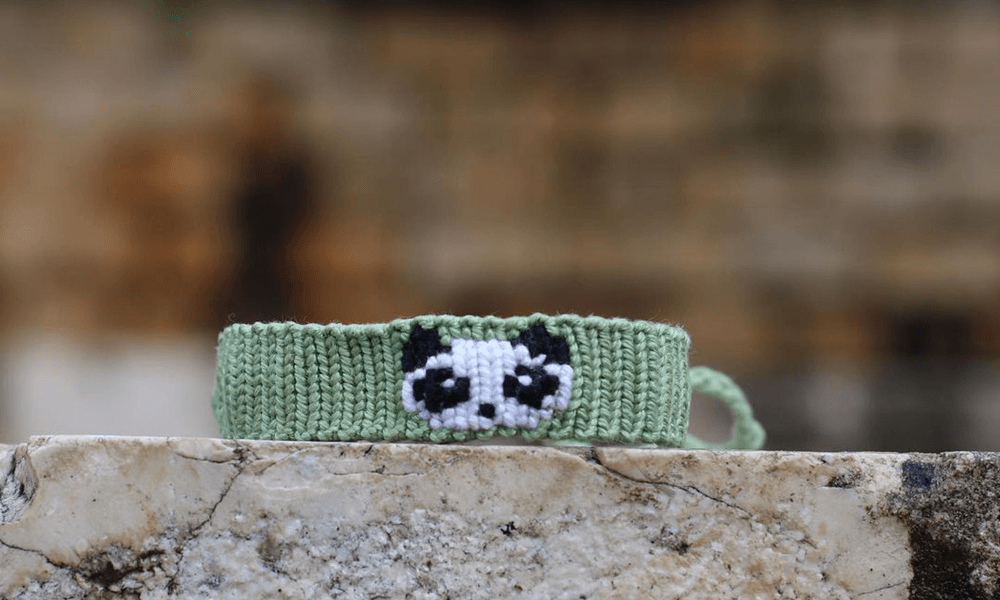 Cosmic Knot, Cute, Unique & Customizable Handmade Crochet Gifts in Lebanon Knitted Panda Bracelet - vibelb