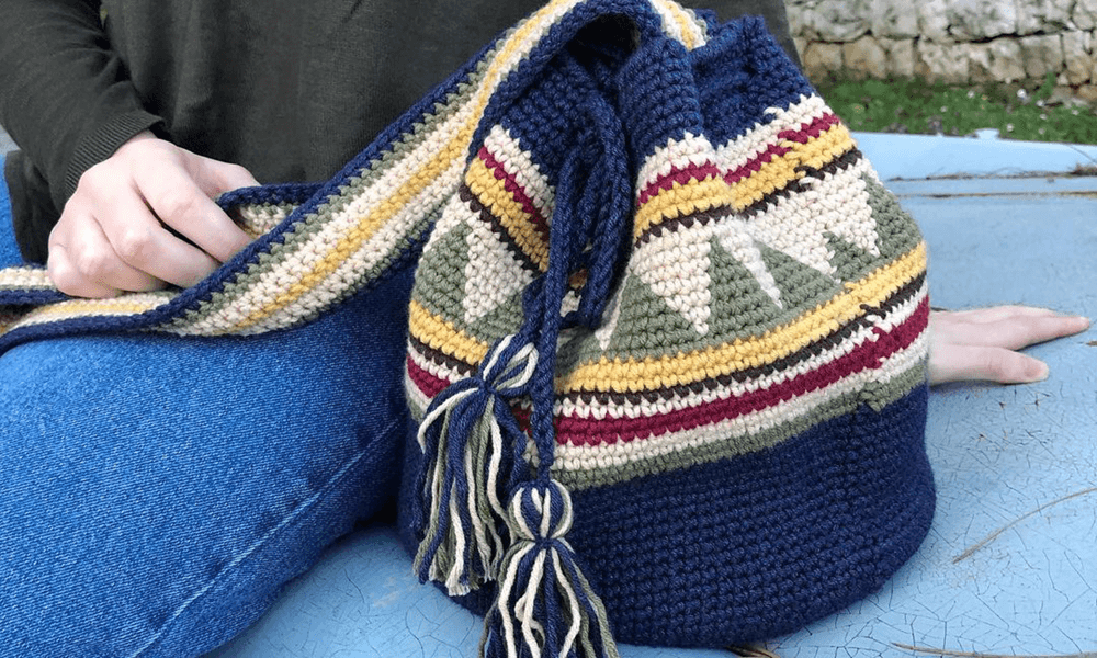 Cosmic Knot, Cute, Unique & Customizable Handmade Crochet Gifts in Lebanon Pattern on Bucket Bag - vibelb