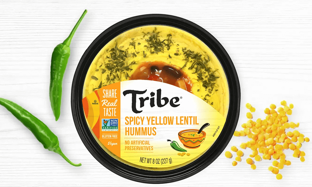 Weird Hummus Flavors #5: Tribe Hummus Spicy Yellow Lentil Hummus - vibelb