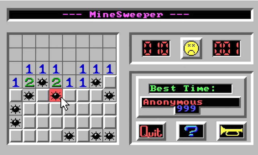 Video Games You Played as a Lebanese Kid - mine sweeper